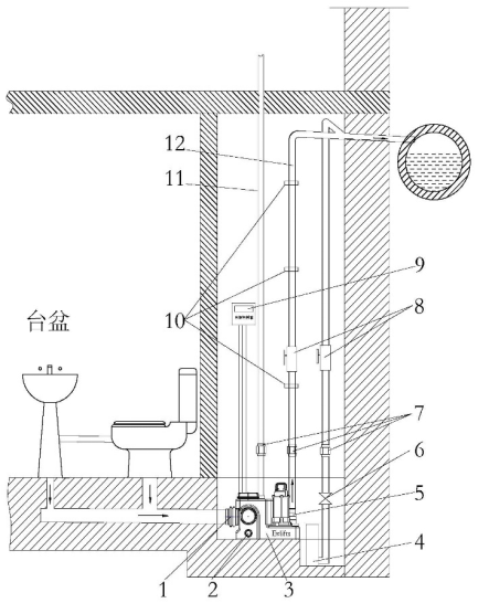 Exlift50D外置污水提升器安裝示意圖